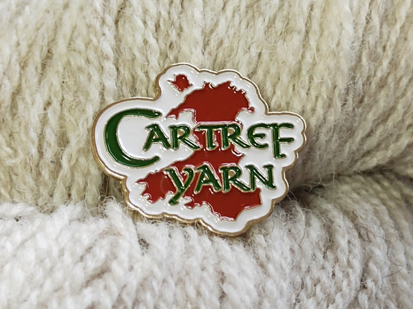 Cartref Yarn enamelled brooch-back badge