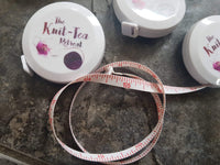 Knit-Tea Retreat branded retractable tape measure